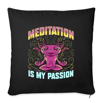 Meditation Is My Passion Loves Yoga Gecko Lover - Sofa pillowcase 17,3'' x 17,3'' (45 x 45 cm) - black - Front