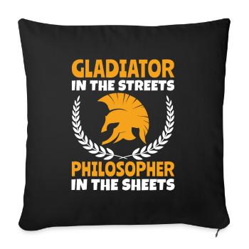 Gladiator in the Streets - Roman Empire - Sofa pillowcase 17,3'' x 17,3'' (45 x 45 cm) - black - Front