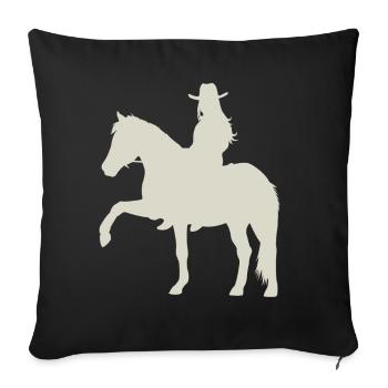 Action Pure Horse Dynamics - Sofa pillowcase 17,3'' x 17,3'' (45 x 45 cm) - black - Front