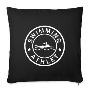 Nageurs Natation Natation Sports Idée - Housse de coussin décorative 45 x 45 cm - noir - Devant
