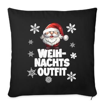 Tenue de Noël avec le Père Noël - Housse de coussin décorative 45 x 45 cm - noir - Devant