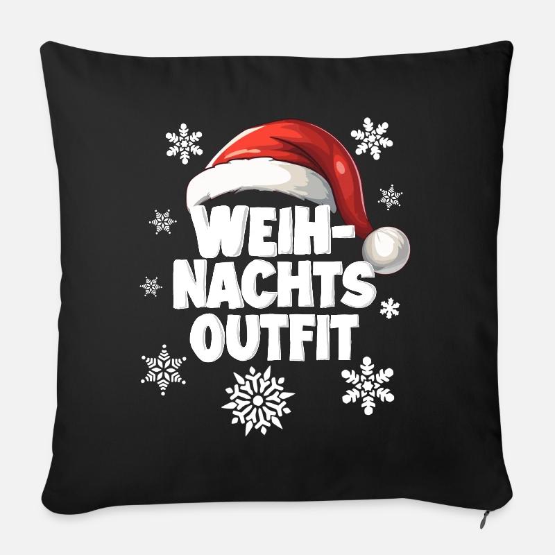 Weihnachtsoutfit - Sofakissenbezug 45 x 45 cm - Schwarz