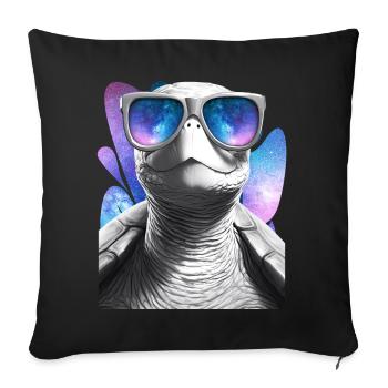 Turtle Space Glasses Vaporwave Galaxy Sunglasses - Sofakissenbezug 45 x 45 cm - Schwarz - Vorne