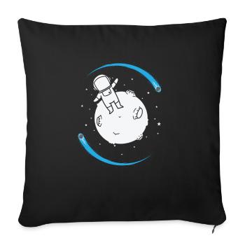 Étoiles filantes avec ciel spatial d’astronaute - Housse de coussin décorative 45 x 45 cm - noir - Devant