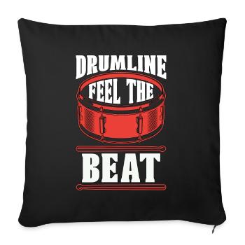 Drumline Feel The Beat Drum Player Marching Band - Sofa pillowcase 17,3'' x 17,3'' (45 x 45 cm) - black - Front