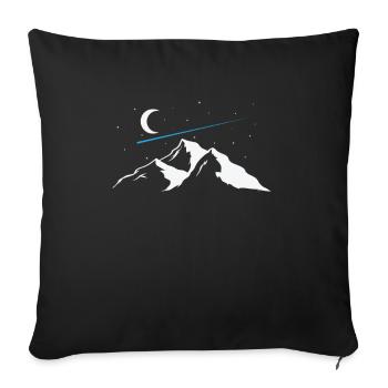 Shooting stars over mountains sky - Sofa pillowcase 17,3'' x 17,3'' (45 x 45 cm) - black - Front