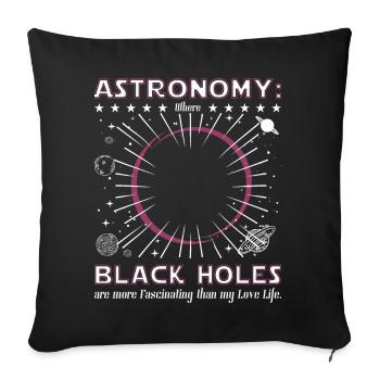 Trou noir astronomique - Housse de coussin décorative 45 x 45 cm - noir - Devant