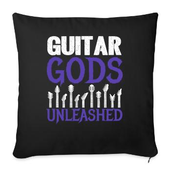Guitar Gods Unleashed - Gitarrendesign - Sofakissenbezug 45 x 45 cm - Schwarz - Vorne
