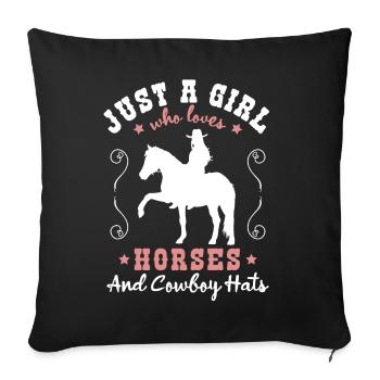 Pferdeliebe - Stilvoller Western-Charme - Sofakissenbezug 45 x 45 cm - Schwarz - Vorne