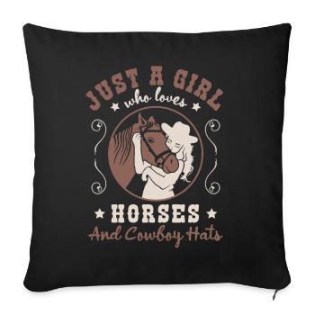 Horse of the Heart - Loving Connection - Sofa pillowcase 17,3'' x 17,3'' (45 x 45 cm) - black - Front