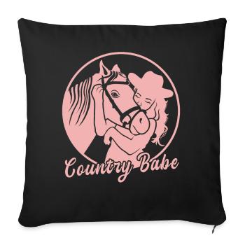 Lovingly embraced - Western & Horse - Sofa pillowcase 17,3'' x 17,3'' (45 x 45 cm) - black - Front
