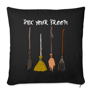Witch Witchcraft Witch's Broom Halloween - Sofa pillowcase 17,3'' x 17,3'' (45 x 45 cm) - black - Front