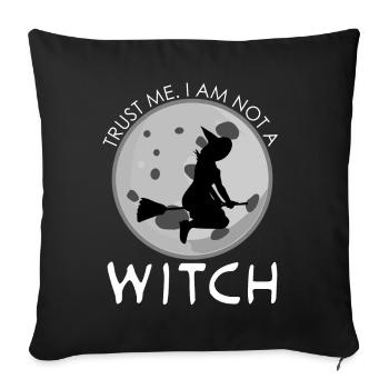 Witch Joke Witchcraft Witch's Broom - Sofa pillowcase 17,3'' x 17,3'' (45 x 45 cm) - black - Front
