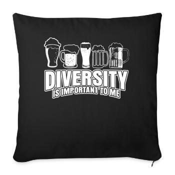 Craft beer Diversity brewing Hops Malt - Sofa pillowcase 17,3'' x 17,3'' (45 x 45 cm) - black - Front