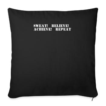 Fitness - Sweat, believe, achieve, repeat - Sofakissenbezug 45 x 45 cm - Schwarz - Vorne