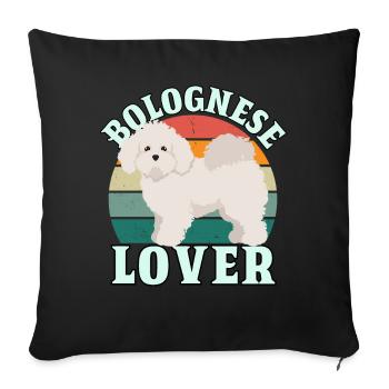 Amoureux de la bolognaise - Housse de coussin décorative 45 x 45 cm - noir - Devant