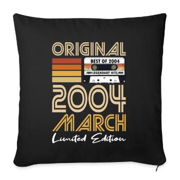 20th Birthday Vintage March 2004 Original 2004 - Sofa pillowcase 17,3'' x 17,3'' (45 x 45 cm) - black - Front
