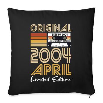 20th Birthday Vintage April 2004 Original 2004 - Sofa pillowcase 17,3'' x 17,3'' (45 x 45 cm) - black - Front