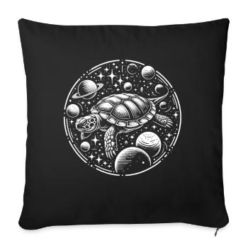 Cosmic Turtle: Star Path - Sofa pillowcase 17,3'' x 17,3'' (45 x 45 cm) - black - Front