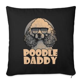 Caniche Papa - Housse de coussin décorative 45 x 45 cm - noir - Devant