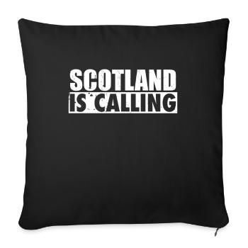 Scotland Is Calling Vintage Schottland Schotte - Sofakissenbezug 45 x 45 cm - Schwarz - Vorne