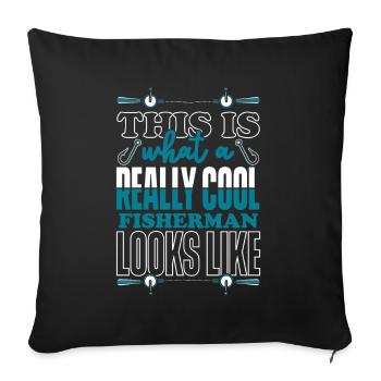 Voici à quoi ressemble un pêcheur Spinnfischer - Housse de coussin décorative 45 x 45 cm - noir - Devant