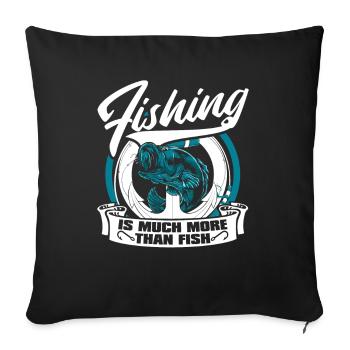 La pêche, c’est bien plus que du poisson Fliegenfischer - Housse de coussin décorative 45 x 45 cm - noir - Devant
