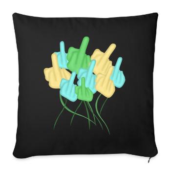 Middle Finger Flower Misanthrope - Sofakissenbezug 45 x 45 cm - Schwarz - Vorne