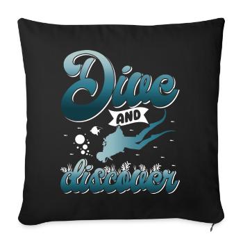 Scuba Diving, Scuba Diving, Holiday Sea Diver - Sofa pillowcase 17,3'' x 17,3'' (45 x 45 cm) - black - Front