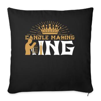 Candle Making King - Sofa pillowcase 17,3'' x 17,3'' (45 x 45 cm) - black - Front