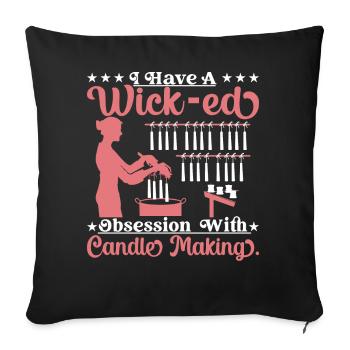 J’ai une obsession pour la fabrication de bougies. - Housse de coussin décorative 45 x 45 cm - noir - Devant