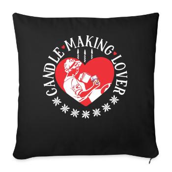 Candle Making Lover - Sofa pillowcase 17,3'' x 17,3'' (45 x 45 cm) - black - Front