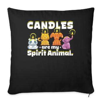 Candles are my spirit animal. - Sofa pillowcase 17,3'' x 17,3'' (45 x 45 cm) - black - Front