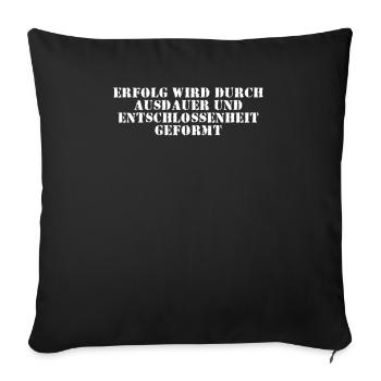 Fitness - Erfolg wird durch Ausdauer und - Sofakissenbezug 45 x 45 cm - Schwarz - Vorne