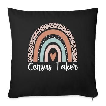 Recenseur Rainbow Leopard Drôle Recenseur - Housse de coussin décorative 45 x 45 cm - noir - Devant