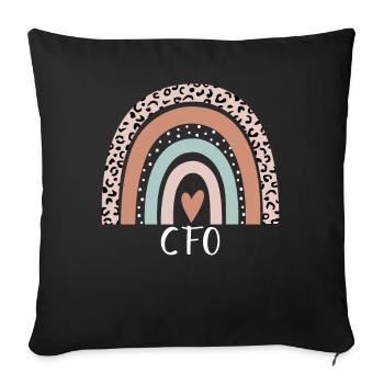 CFO Rainbow Leopard Funny CFO Appreciation - Sofa pillowcase 17,3'' x 17,3'' (45 x 45 cm) - black - Front