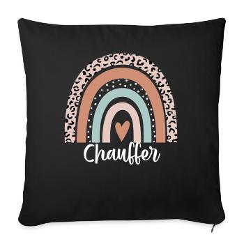 Chauffer Rainbow Leopard Funny Chauffer - Sofa pillowcase 17,3'' x 17,3'' (45 x 45 cm) - black - Front