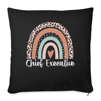 Directeur général Rainbow Leopard Funny Chief - Housse de coussin décorative 45 x 45 cm - noir - Devant