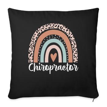 Chiropractor Rainbow Leopard Funny Chiropractor - Sofa pillowcase 17,3'' x 17,3'' (45 x 45 cm) - black - Front