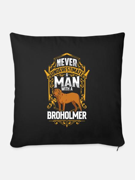 Mann mit Broholmer unterschätzen Broholmer - Sofakissenbezug 45 x 45 cm - Schwarz