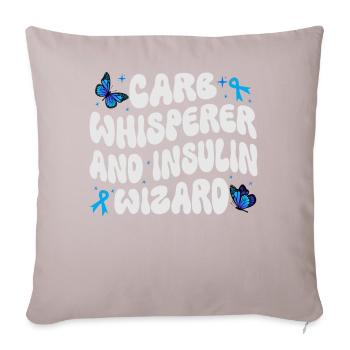 Carb Whisperer And Insulin Wizard - Sofa pillowcase 17,3'' x 17,3'' (45 x 45 cm) - light taupe - Front