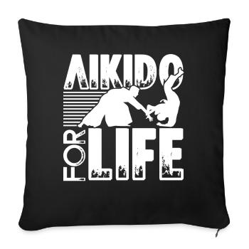 Aikido AiKido For Life - Sofa pillowcase 17,3'' x 17,3'' (45 x 45 cm) - black - Front