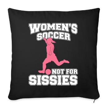 Soccer féminin, Soccer féminin, Soccer féminin - Housse de coussin décorative 45 x 45 cm - noir - Devant