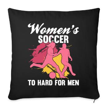Soccer féminin, Football féminin, Football féminin - Housse de coussin décorative 45 x 45 cm - noir - Devant