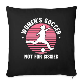 Women's Soccer, Women's Soccer, Women's Soccer - Sofa pillowcase 17,3'' x 17,3'' (45 x 45 cm) - black - Front