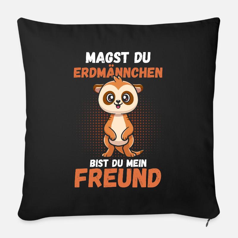 Erdmännchen - Sofakissenbezug 45 x 45 cm - Schwarz