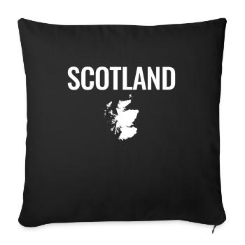 Scotland Schottland Karte Schottische Schotte - Sofakissenbezug 45 x 45 cm - Schwarz - Vorne