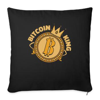 Bitcoin King Crypto-monnaie Blockchain Crypto - Housse de coussin décorative 45 x 45 cm - noir - Devant