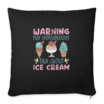 Eiscreme - Sofakissenbezug 45 x 45 cm - Schwarz - Vorne