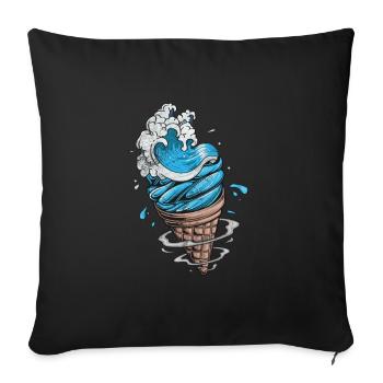 Glace - Housse de coussin décorative 45 x 45 cm - noir - Devant